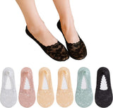 WomenS Lace No Show Socks Ultra Low Cut Boat Liner Socks Non Slip Cotton Bottom Hidden Invisible For Flats 2 Pairs