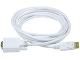 Displayport To Vga Cable White 10Ft