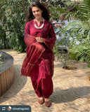 Gosriki Women'S Rayon Blend Straight Solid Kurta With Pant & Dupatta (Parekh Maroon-Vks01-Gs_Xl_Maroon_X-Large),Maroon,,B0DP2BNRCK