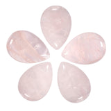 Nupuyai Pack of 5 Teardrop Shaped Rose Quartz Cabochons for Jewelry Making, Waterdrop Cabochons Stone Flatback DIY Art Project J
