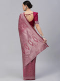 Satrani Women'S Art Silk Banarasi Saree With Unstitched Blouse Piece(2643S5121N_Wine)