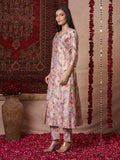 Anni Designer Women'S Rayon Blend Straight Printed Kurta With Pant (Bhaskar Lavender_L_Lavender_Large),Lavender,L,Rayon Blend,A-Line,
