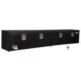 Buyers Products 1703020 Black Steel Topsider Truck Box With T-Handle Latch, 18 x 16 x 96 Inch, Truck Tool Box For Storage And Or