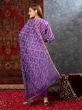 Anni Designer Women'S Cotton Blend Straight Printed Kurta With Pant & Dupatta (Doremi Purple-Jl_4Xl_Purple_Xxxx-Large),Purple,4XL,Cotton Blend,Regular,
