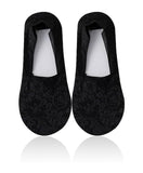 Womens 1 Pairs No Show Low Cut Cotton Lace Non Slip Socks_Black