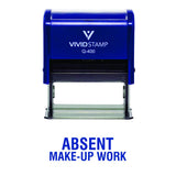 ABSENT Makeup Work Teacher Self Inking Rubber Stamp (Blue Ink) XLarge