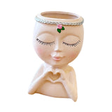 ZOOMELLA Girl Pen Holder Home Decoration Gift Desktop Organizer for Table Living Room Beige