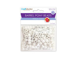 Craft Medley Pony Beads, Standard, 9mm, White, 175Piece