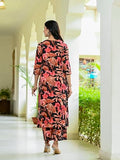 Anni Designer Women'S Cotton Blend Straight Printed Kurta With Palazzo (Chinki Black-Nw_Xl_Black_X-Large),Black,XL,Cotton Blend,Regular,