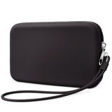 Silicone Small Makeup Pouch for Travel, Toiletry Bag Cute Portable Cosmetic Organizer - Waterproof, Mini Zipper Clutch - Black
