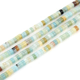 Adabele 43.5 Inch Natural Amazonite Amazonstone Healing Gemstone 4mm x 2mm Small Heishi Tube Rondelle Beads Gem Stone Spacer (45