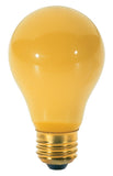 Satco S3939 130-Volt 100-Watt A19 Bug Light Medium Base Light Bulb, Yellow, 2-Pack