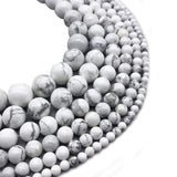 Gemstone Beads for Jewelry Making, Sold per Bag 5 Strands Inside, White Howlite 6mm