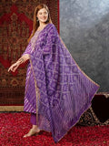 Anni Designer Women'S Cotton Blend Straight Printed Kurta With Pant & Dupatta (Doremi Purple-Jl_4Xl_Purple_Xxxx-Large),Purple,4XL,Cotton Blend,Regular,