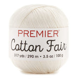 Premier Yarn 61882s Cotton Fair Solid Yarn, White, 3 Pack
