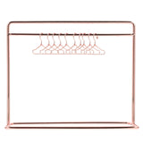 Gatuida Miniature Clothes Rack for Dollhouse, Iron Doll Hanger Rack with 10 Mini Hangers, 5.90 x 4.72 x 2.16 Inches, Dollhouse F