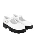 Shoetopia Smart Casual Buckle Detailed White Loafers For Women & Girls /Uk3,White,3,B0CBMPYT4K