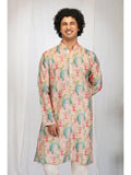 Lookmark Men'S Cotton Blend Printed Long Kurta Suitable For All Indian Wedding, Occasions, And Festivals (Az-Lm-Og-Kurta 19-M) P