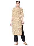 Pinkmint Kurta Set for Women Cotton Printed Straight Kurta with Pant (Pack of 1)