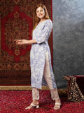 Gosriki Women'S Cotton Blend Chikankari Embroidered Straight Kurta (Zainab Grey-Jb-Gs_M_Grey_Medium),Grey,,B0D7M97S3N