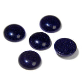20pcs 12mm Natural Stone No Hole Blue Sandstone Semicircle Smooth Cabochons Beads Healing Chakra Crystal Stone Bead for Jewelry