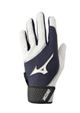 Mizuno MVP Youth Baseball Batting Glove, White-Grey, XX-Small