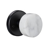 dairazan Modern White Marble Door Knob with Matte Black Rosette, Passage Interior Door Handle for Hallway and Closet, Non-Lockin