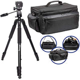 Ultimaxs Extra Large, Water-Resistant Gadget Bag With 80Tripod Compatible With Camcorders for Panasonic AG-AC160, AC30, AC90