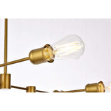 Living District Xavier 6-Light Mid-Century Metal Pendant In Brass