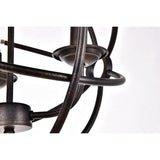 Elegant Lighting Octavia Collection 3 Light Pendant Lamp In Dark Brown Finish - 14D X 15H