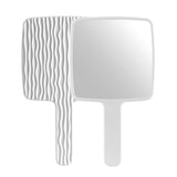 Jasefa Hand Mirror, Handheld Mirror with Handle for Makeup, Portable Cute Hand held Mirror for Shaving, Travel Men & Women(White