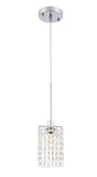 Living District Taylor 1-Light Metal & Crystal Pendant In Chrome/Clear