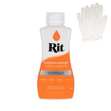 Rit Dye - Liquid Fabric Dye for Crafting, Clothing, and D cor - 8 oz. Bottle - Sunshine Orange (Gloves Included)