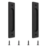 MOROBOR Rectangular Recessed Sliding Door Pulls, 2pcs Matte Black Flush Pull Aluminum Alloy Closet Doors Finger Pulls with Screw