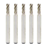 5PCS End Mill Set 3/16 Cutting Dia 1/4 Shank 4 Flute HSS End Mill Drill Bit, CNC End Milling Cutter for Wood, Aluminum, Steel, T