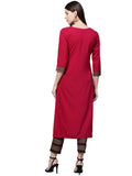 Ziyaa Women'S Crepe Straight Kurta (Zikucr3049-L_Pink_Large)