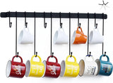 CLASSY ART SHOPPE Wall Mounted Mug Holder Rack with 12 Hooks, Iron Cup Hanger for Kitchen, Coffee Mug Stand, Kitchen Utensils Ho