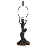 Tiffany Table Lamp Base Replacement Only Fit for Stained Glass Table Lamp Shade, Resin Finished in Bronze With Harp and Final (D