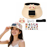 Wanna Party Usb Rechargeable Cooling Sun Visor Cap For Women & Men Wide Brim Hat With BuiltIn Fan, Upf 50+ Uv Protection, Lig