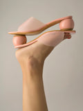 Shoetopia Clear Strap Solid Peach Block Heels For Women & Girls /Uk5,Peach,5,B0BZPSF9DX
