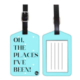 Nutcase Designer Luggage Travel Baggage Tags Single Tag With Name Card Inside Places I Have Been Blue