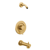 Moen T2193NHBG Align 2.5 GPM Single Handle PosiTemp Pressure Balanced Trim with Shower Head and Tub Spout, Brushed Gold