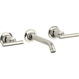 Kohler T14413-4-SN Purist Wall-Mount Bathroom Sink Faucet Trim with Lever Handles, 1.2 gpm, Vibrant Polished Nickel