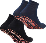 Wklouyhe 2 Pair Pilates Yoga Grip Socks Non Slip Pilates Trainer Socks Trampoline Barre Ankle Socks Womens Mens Grip Socks For Y