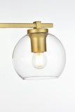 Living District Juelz 4-Light Iron & Glass Bath Sconce In Brass/Clear