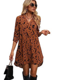 Dhruvi Trendz Womens Rayon Women Western Dresses Regular Fit Mini (Dt-Wd1097_Brown_M)
