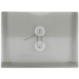 JAM PAPER Plastic Envelopes with Button & String Tie Closure - Index Size - 5 1/2 x 7 1/2 - Smoke Gray - 12/Pack