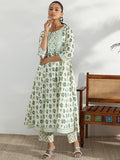 Libas Off White Pure Cotton Printed Kurta Sets For Women Off White L
