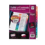 Avery Ready Index Table of Contents Ref. Dividers
