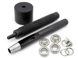 CRAFTMEMORE 1/4 Grommet Tool Kit Eyelet Setting Tool Grommet Setter Hole Punch Cutter & Pack of 100 Grommets